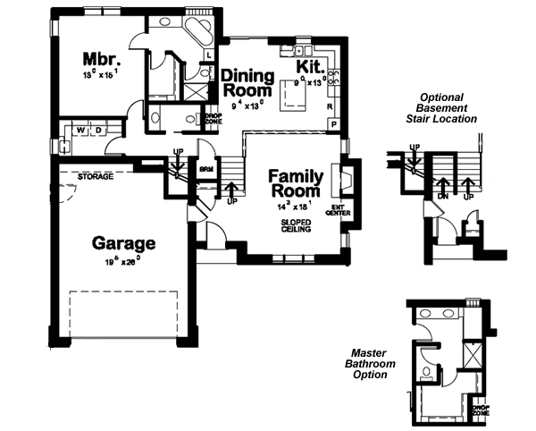 Architectural House Design - Traditional Floor Plan - Main Floor Plan #20-1535