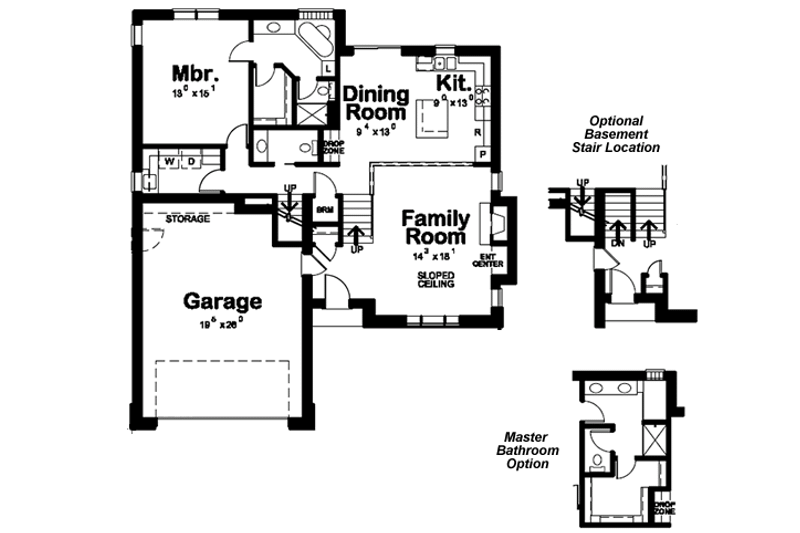 House Plan Design - Floor Plan - Main Floor for Traditional House Plan #20-1535 - 3 bed, 2.5 bath