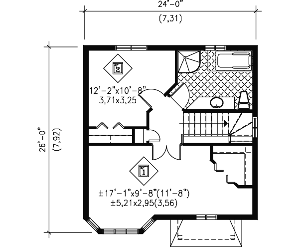 Farmhouse Floor Plan - Upper Floor Plan #25-4053
