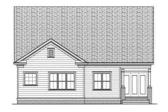 Exterior - Rear Elevation for Bungalow House Plan #413-793 - 2 bed, 2 bath