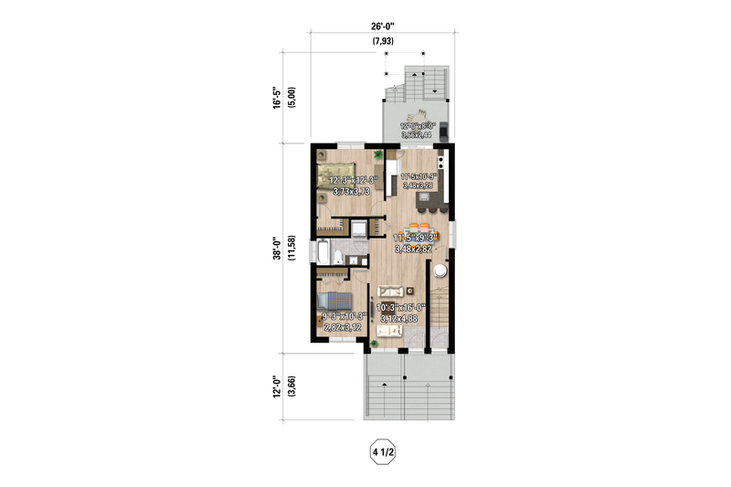 House Design - Floor Plan - Main Floor for Contemporary House Plan #25-5030 - 6 bed, 3 bath