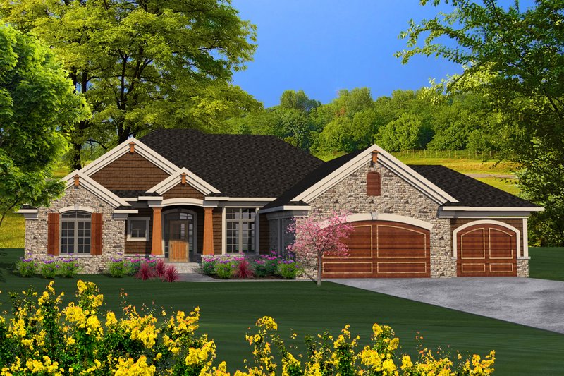 Home Plan - Craftsman Exterior - Front Elevation Plan #70-1195