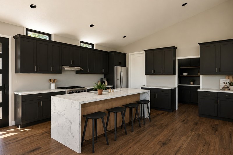 House Blueprint - Interior - Kitchen for Modern House Plan #1064-500 - 3 bed, 3.5 bath