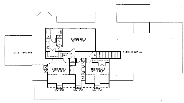 Farmhouse Floor Plan - Upper Floor Plan #17-297