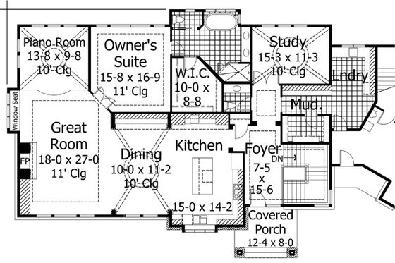Exterior - Front Elevation 3 for European House Plan #51-547 - 4 bed, 3.5 bath
