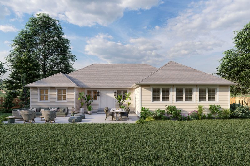 House Blueprint - Exterior - Rear Elevation 1 for Traditional House Plan #1060-174 - 3 bed, 2 bath