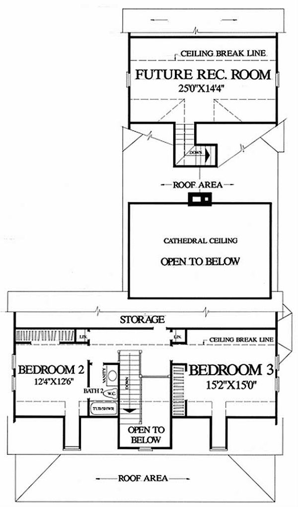 Southern Floor Plan - Upper Floor Plan #137-208