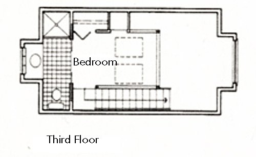 Floor Plan - Upper Floor for Modern House Plan #511-3 - 1 bed, 1 bath