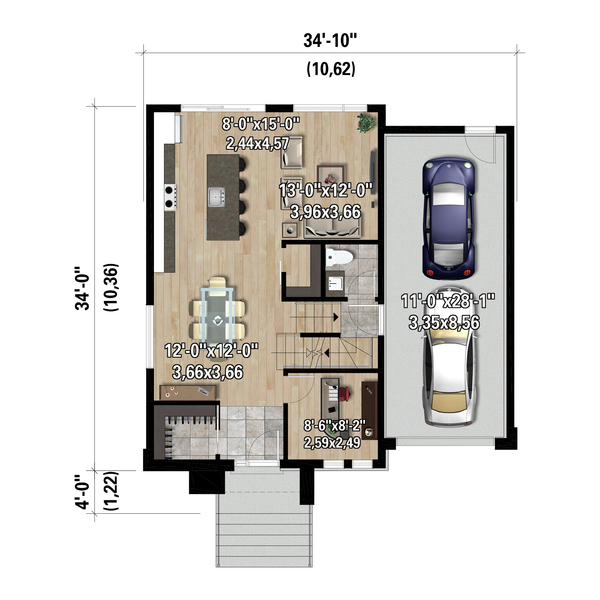 Contemporary Floor Plan - Main Floor Plan #25-5025