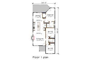 Floor Plan - Main Floor for Modern House Plan #79-292 - 3 bed, 2 bath