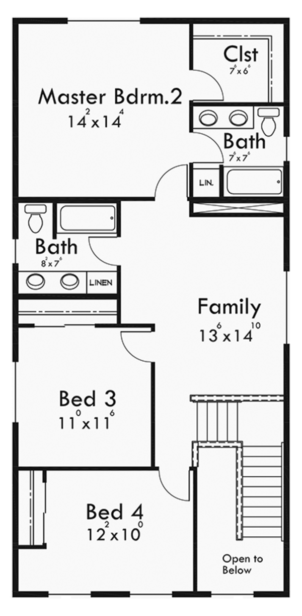 Home Plan - Craftsman Floor Plan - Upper Floor Plan #303-473