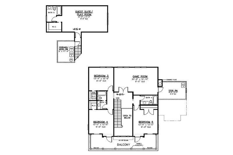 Colonial Style House Plan - 6 Beds 5 Baths 5164 Sq/Ft Plan #1019-4 ...