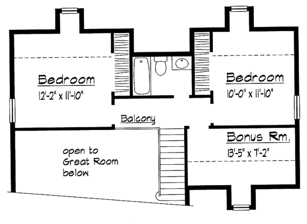 Architectural House Design - Country Floor Plan - Upper Floor Plan #1051-7