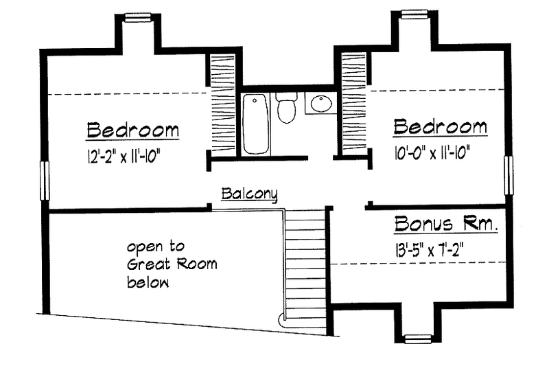 Dream House Plan - Floor Plan - Upper Floor for Country House Plan #1051-7 - 3 bed, 2.5 bath