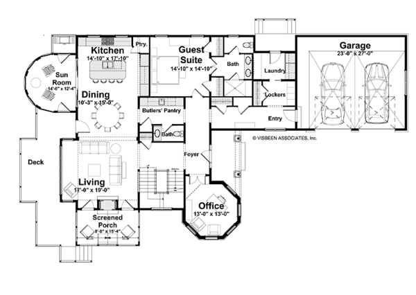 Craftsman Floor Plan - Main Floor Plan #928-71
