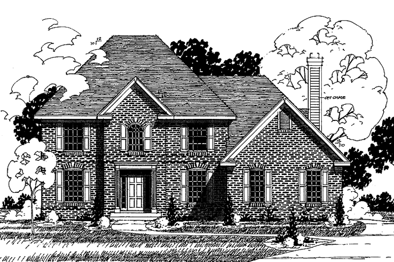 House Plan Design - Colonial Exterior - Front Elevation Plan #320-870