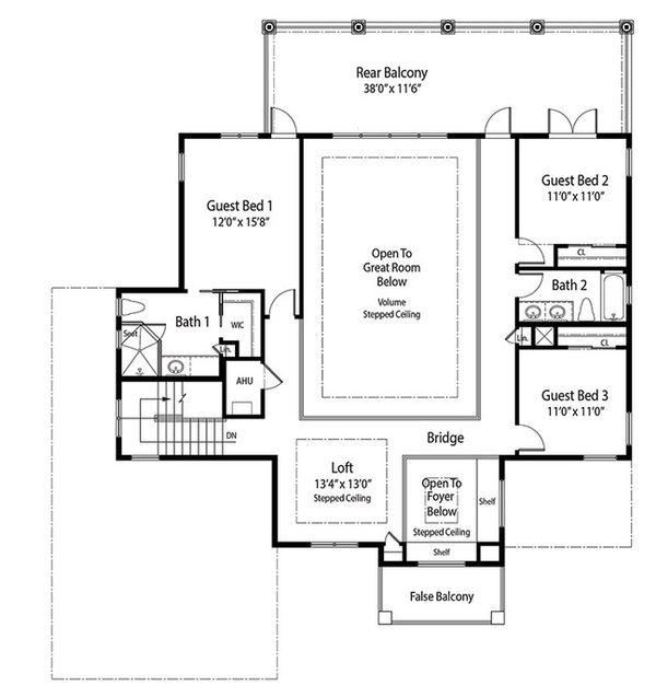 Home Plan - Mediterranean Floor Plan - Upper Floor Plan #938-84