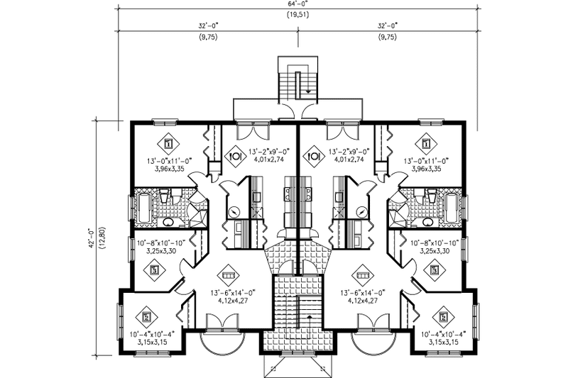 Dream House Plan - Floor Plan - Other Floor for European House Plan #25-305 - 3 bed, 1 bath