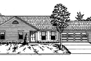 Ranch Exterior - Front Elevation Plan #30-323