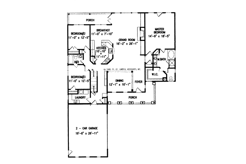 Home Plan - Floor Plan - Main Floor for Country House Plan #54-207 - 3 bed, 2 bath