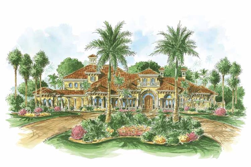 Dream House Plan - Mediterranean Exterior - Front Elevation Plan #1017-73