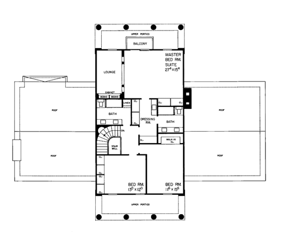 Dream House Plan - Classical Floor Plan - Upper Floor Plan #72-595