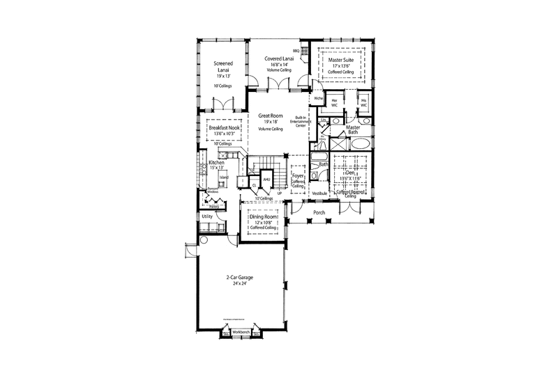 Home Plan - Floor Plan - Main Floor for Mediterranean House Plan #938-26 - 4 bed, 4 bath