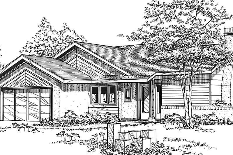 Architectural House Design - Ranch Exterior - Front Elevation Plan #320-1155