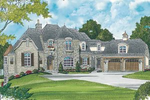 House Design - Exterior - Front Elevation for Country House Plan #453-464 - 5 bed, 5 bath