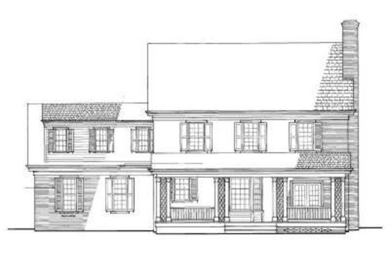 Exterior - Rear Elevation for Colonial House Plan #137-171 - 4 bed, 2.5 bath