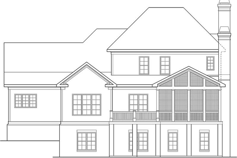 Architectural House Design - Exterior - Rear Elevation for Traditional House Plan #927-963 - 4 bed, 5 bath