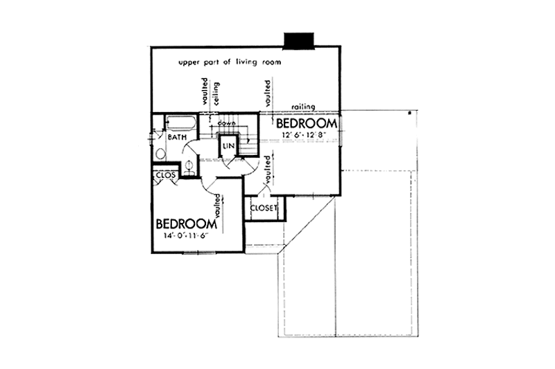 Home Plan - Floor Plan - Upper Floor for Prairie House Plan #320-1206 - 3 bed, 2 bath