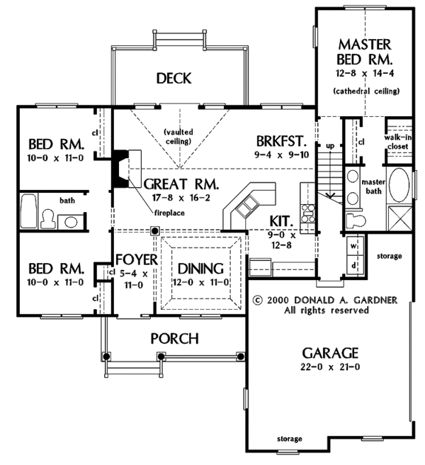 Architectural House Design - Ranch Floor Plan - Main Floor Plan #929-633