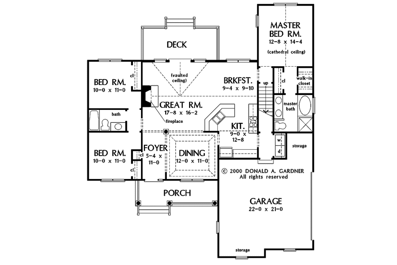 Home Plan - Floor Plan - Main Floor for Ranch House Plan #929-633 - 3 bed, 2 bath