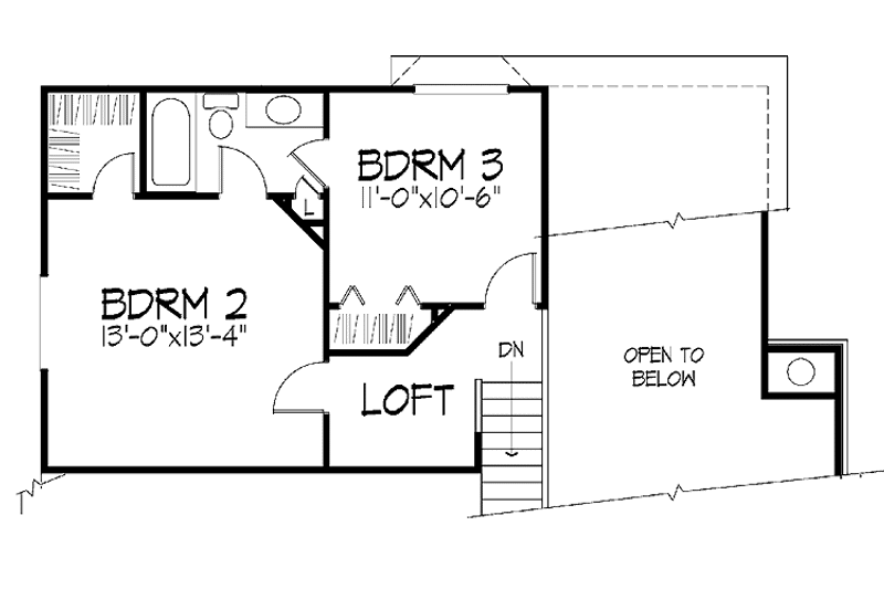 Home Plan - Floor Plan - Upper Floor for Country House Plan #320-674 - 3 bed, 2.5 bath