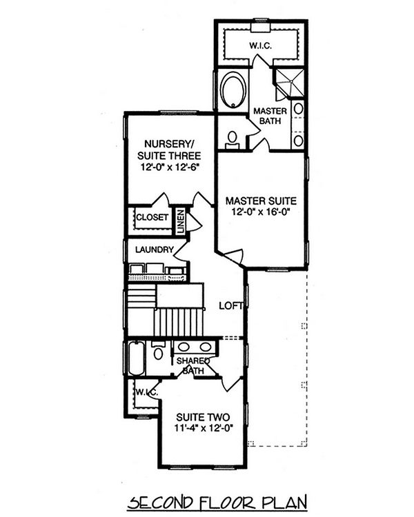 Colonial Floor Plan - Upper Floor Plan #413-794