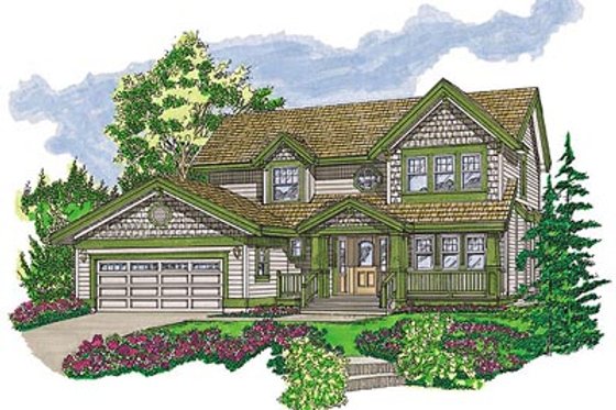 Exterior - Front Elevation for Craftsman House Plan #47-356 - 4 bed, 2.5 bath