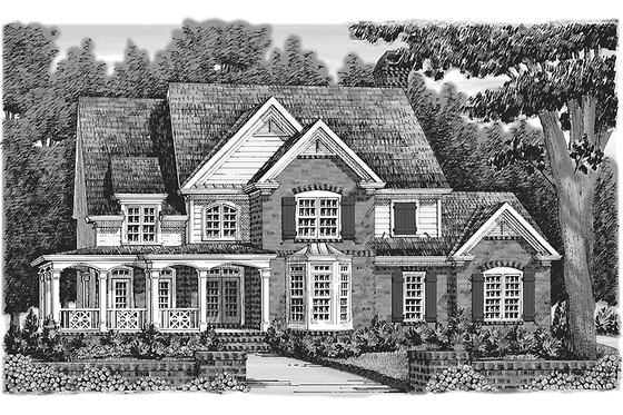 Exterior - Front Elevation 3 for Country House Plan #927-916 - 4 bed, 3.5 bath