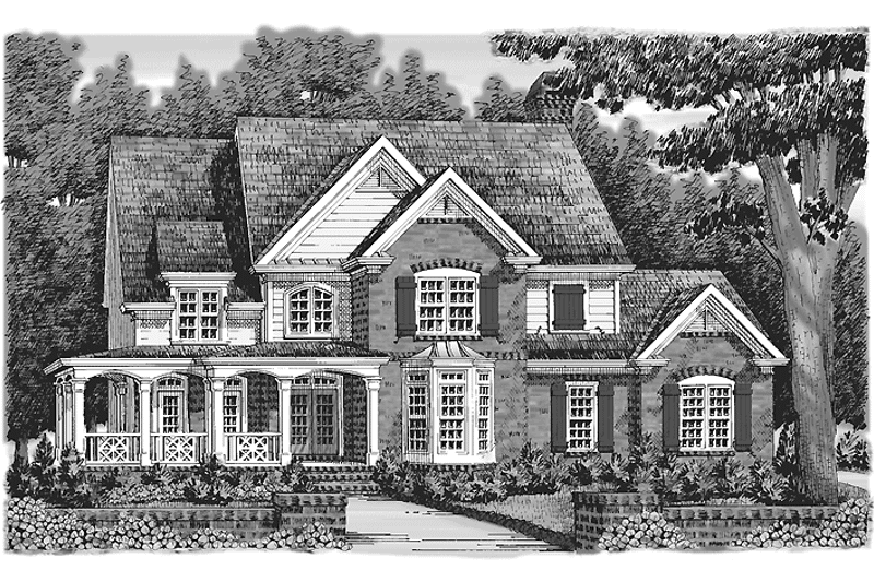 House Blueprint - Exterior - Front Elevation 3 for Country House Plan #927-916 - 4 bed, 3.5 bath