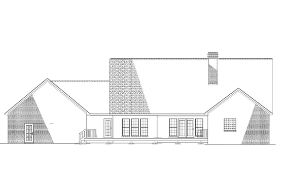 Exterior - Rear Elevation for Country House Plan #17-2738 - 5 bed, 3.5 bath