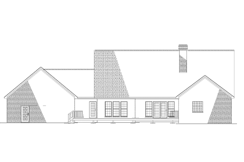 Home Plan - Exterior - Rear Elevation for Country House Plan #17-2738 - 5 bed, 3.5 bath