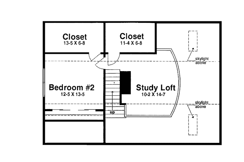 Dream House Plan - Floor Plan - Upper Floor for Prairie House Plan #965-7 - 2 bed, 1 bath
