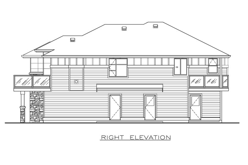 House Design - Exterior - Other Elevation 1 for Modern House Plan #1100-16 - 3 bed, 2 bath