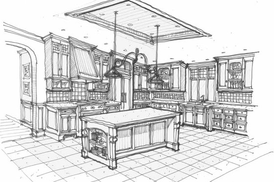 Interior - Kitchen 1 for Traditional House Plan #928-72 - 5 bed, 4.5 bath