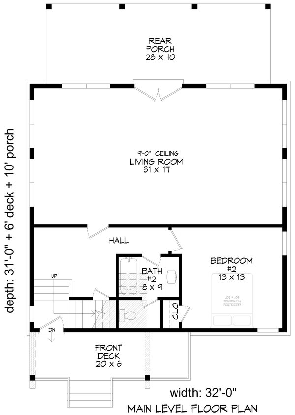 Contemporary Floor Plan - Main Floor Plan #932-1136