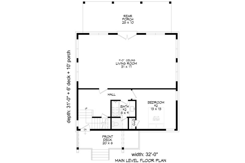 Home Plan - Floor Plan - Main Floor for Contemporary House Plan #932-1136 - 2 bed, 2 bath