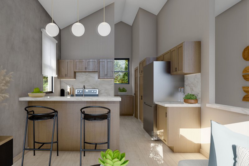 House Design - Interior - Kitchen for Craftsman House Plan #124-1364 - 1 bed, 1.5 bath