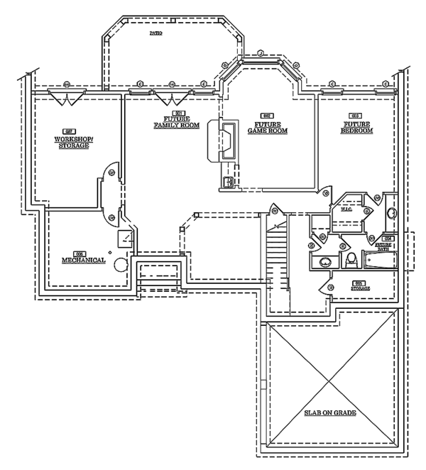 Architectural House Design - Traditional Floor Plan - Lower Floor Plan #429-78