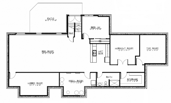 Home Plan - European Floor Plan - Lower Floor Plan #1064-1
