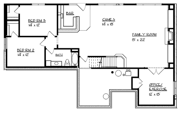 Architectural House Design - European Floor Plan - Lower Floor Plan #320-994